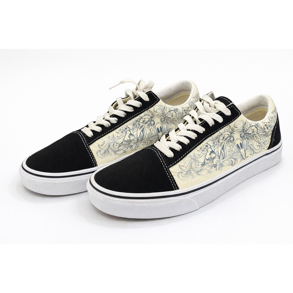 Vans Old Skool Skull Print Black Cream Size 9.5 Men 11 Women